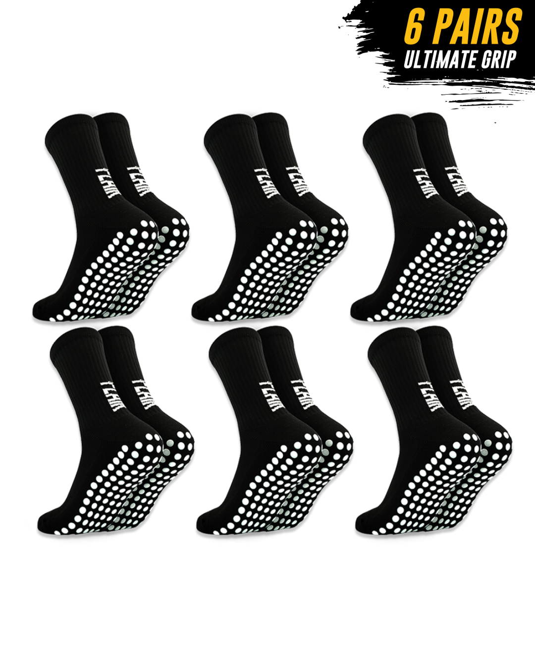 6-Pack - Pro Grip Socks